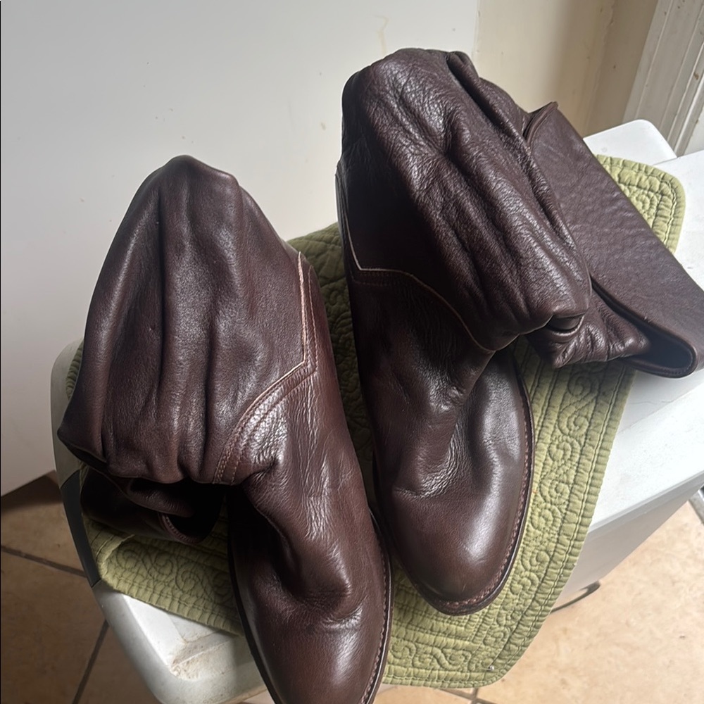 Frye Vintage Dorado Dark Brown Leather Boots